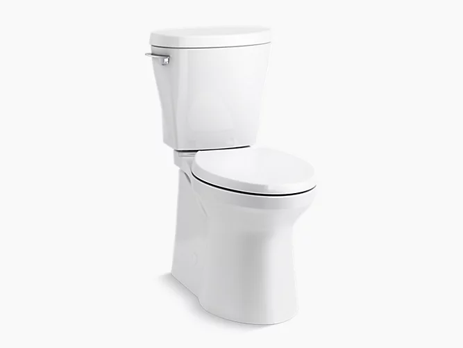 Betello™ Comfort Height® two-piece elongated 1.28 gpf toilet skirted trapway, Revolution 360® swirl flushing technology and left-hand trip lever, seat not included-0-large